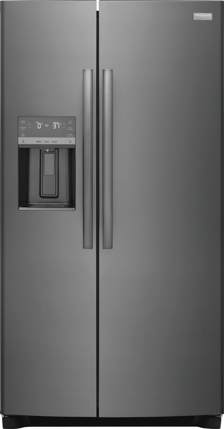 Frigidaire Gallery 25.6-cu ft Side-by-Side Refrigerator with Ice Maker ,Water and Ice Dispenser ( Fingerprint Resistant Black Stainless Steel ) ENERGY STAR Certified