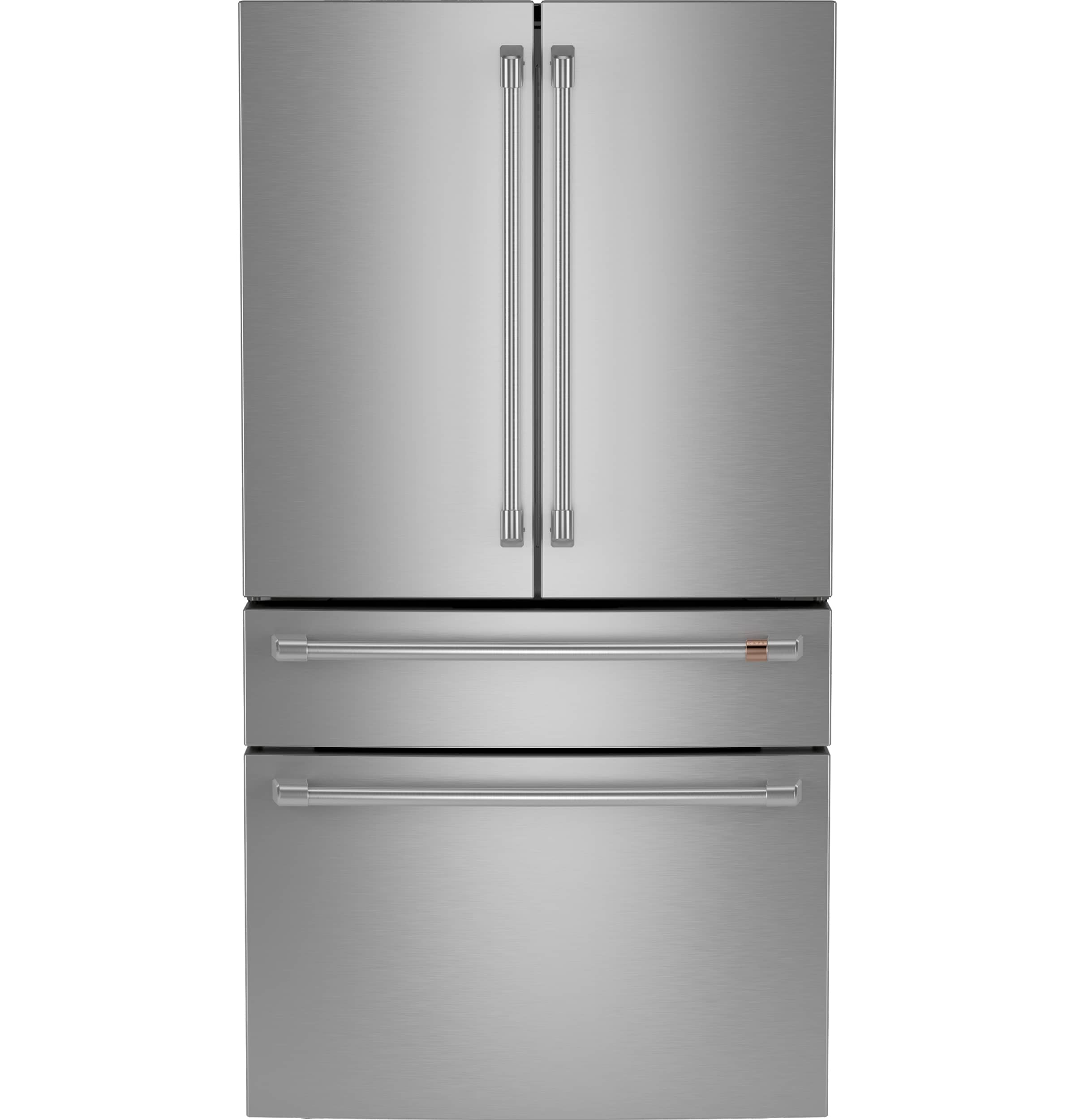 Cafe Standard-Depth 28.7-cu ft 4 -Door Smart Compatible French Door Refrigerator with Ice Maker with Water Dispenser ( Stainless Steel ) ENERGY STAR Certified