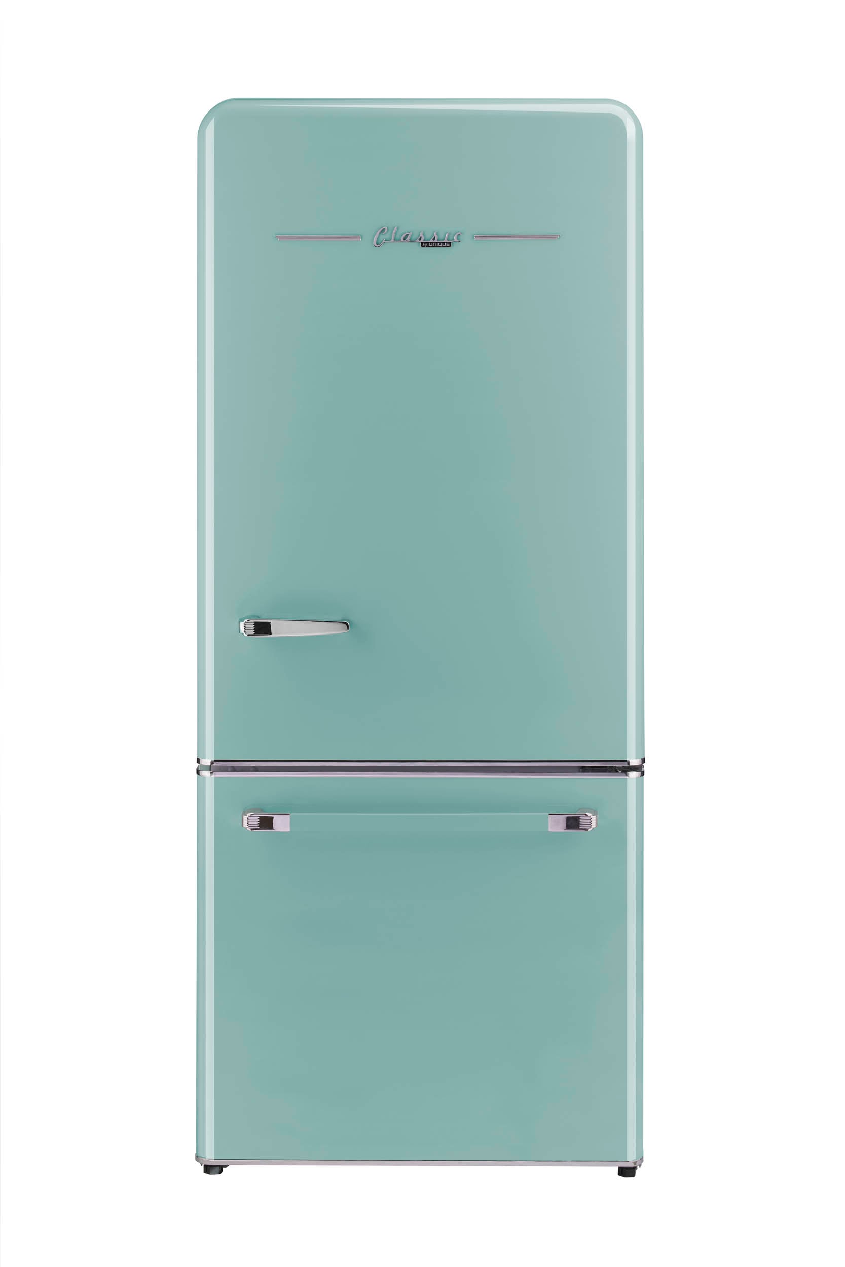 UNIQUE Classic Retro 17.7-cu ft Counter-Depth Bottom-Freezer Refrigerator with Ice Maker ( Ocean Mist Turquoise ) ENERGY STAR Certified