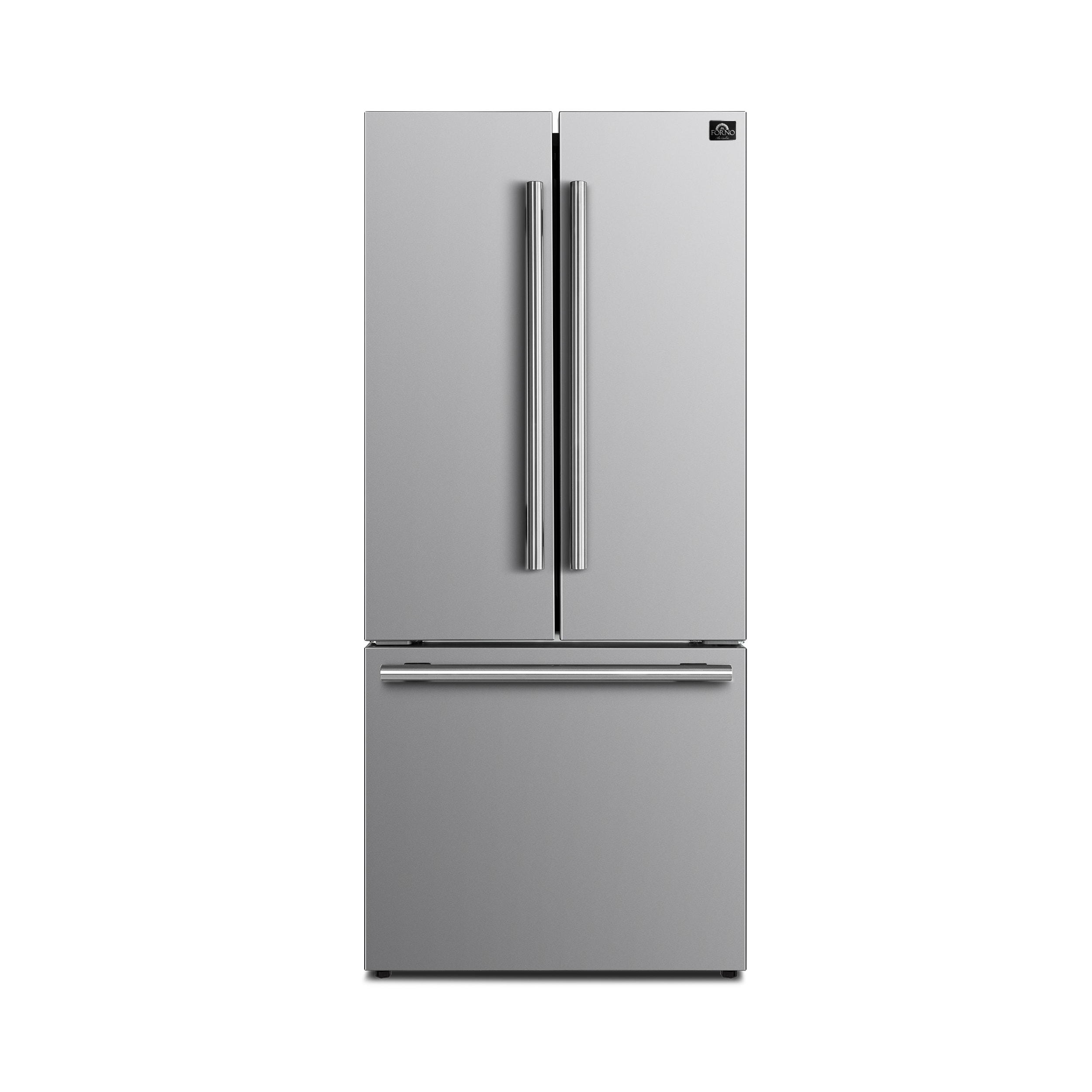 FORNO Standard-Depth 17.5-cu ft 3 -Door French Door Refrigerator with Ice Maker with Ice Dispenser ( Stainless Steel )