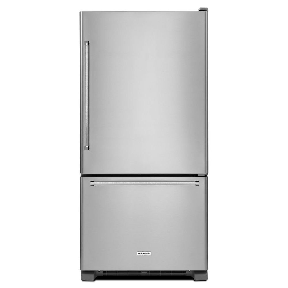 KitchenAid 22.07-cu ft Standard-Depth Bottom-Freezer Refrigerator Ice Maker Optional (sold separately) ( Stainless steel ) ENERGY STAR Certified