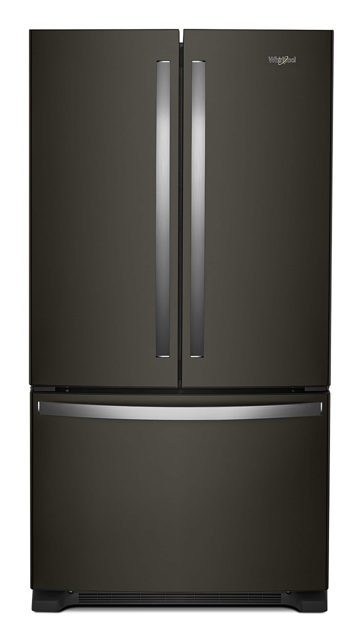 Whirlpool Standard-Depth 25.2-cu ft 3 -Door French Door Refrigerator with Ice Maker ( Fingerprint Resistant Black Stainless Steel ) ENERGY STAR Certified