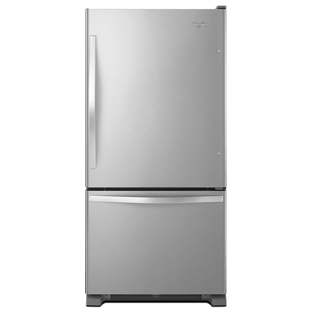 Whirlpool 22.07-cu ft Standard-Depth Bottom-Freezer Refrigerator with Ice Maker ( Stainless Steel ) ENERGY STAR Certified