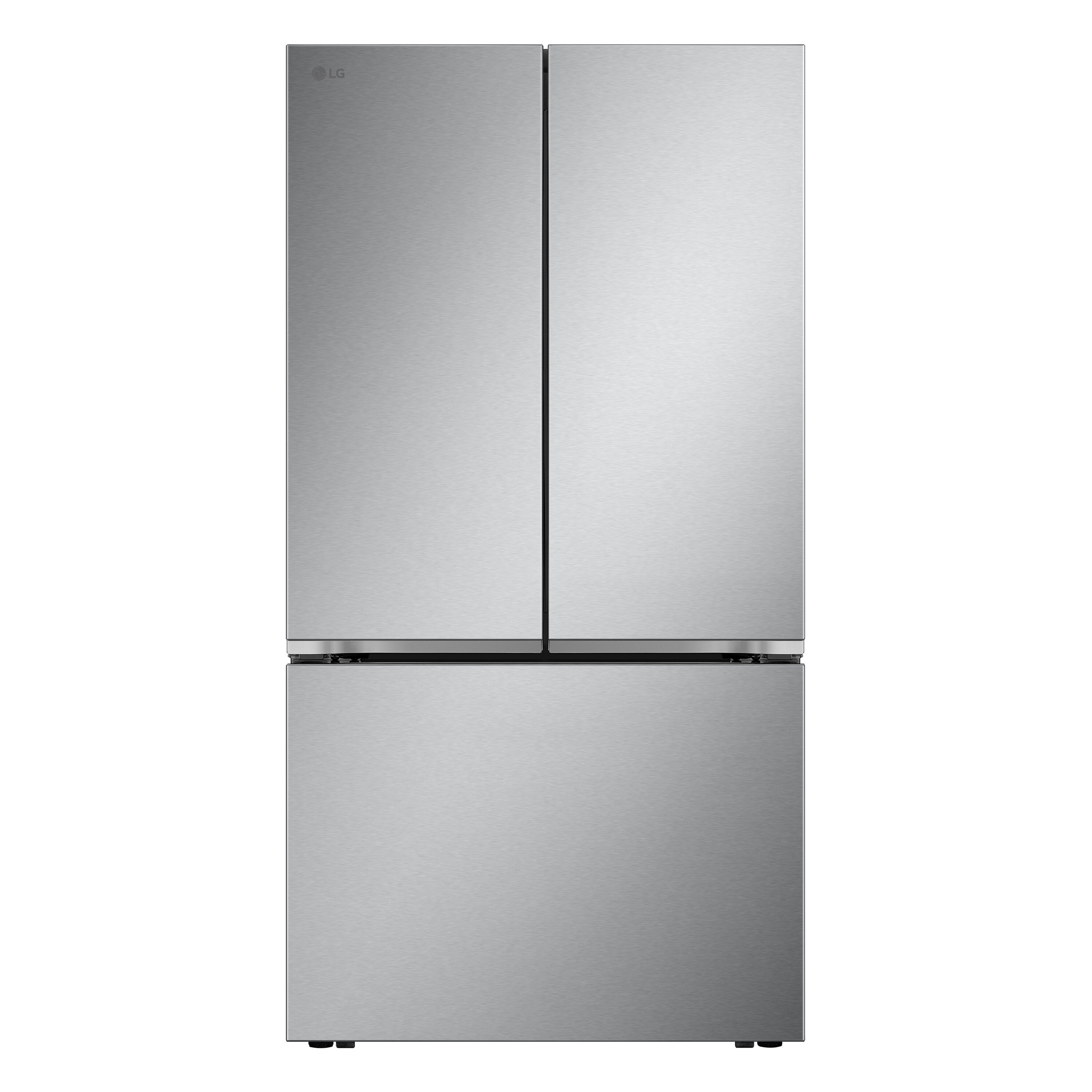 LG Counter-Depth 26.5-cu ft 3 -Door Smart Compatible French Door Refrigerator with Ice Maker with Water Dispenser ( PrintProof Stainless Steel ) ENERGY STAR Certified