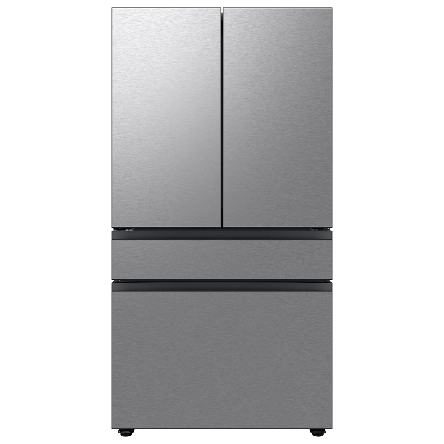 Samsung Bespoke Counter-Depth Inner Beverage Center 22.9-cu ft 4 -Door Smart Compatible French Door Refrigerator with Ice Maker with Water Dispenser ( Stainless Steel ) ENERGY STAR Certified