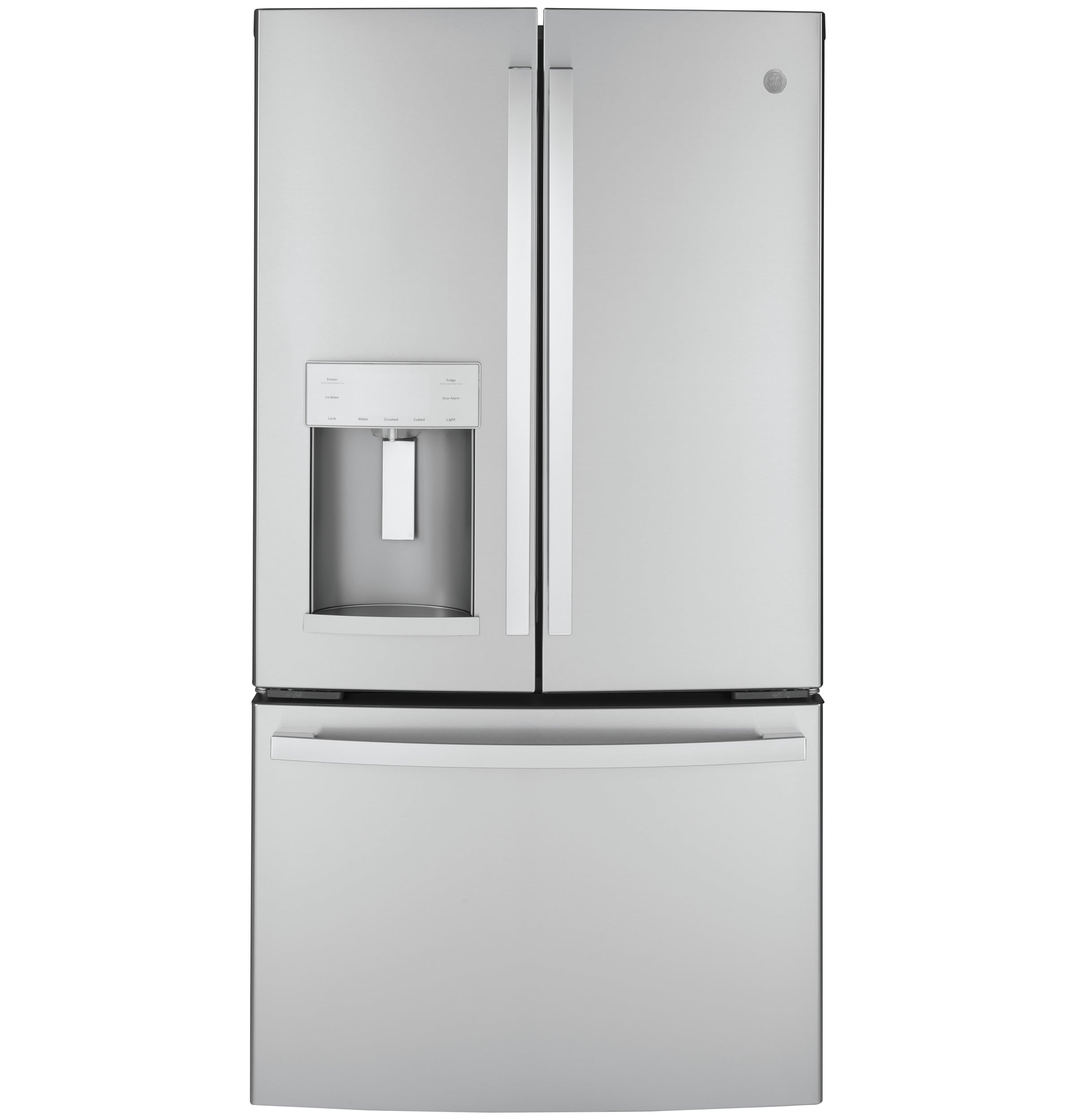 GE Counter-Depth 22.2-cu ft 3 -Door French Door Refrigerator with Ice Maker with Water and Ice Dispenser ( Stainless Steel ) ENERGY STAR Certified
